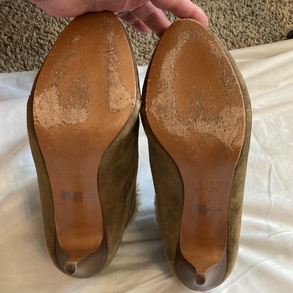 J. Crew collection genuine leather heels with genuine shearling lining size 10 - Picture 6 of 10